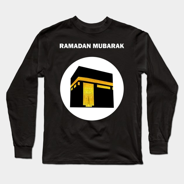 Ramadan Mubarak Ramadan Kareem Kaaba al-Kaʿbah al-Musharrafah Great Mosque of Mecca Ka'bah Gift Long Sleeve T-Shirt by Amazing Arts